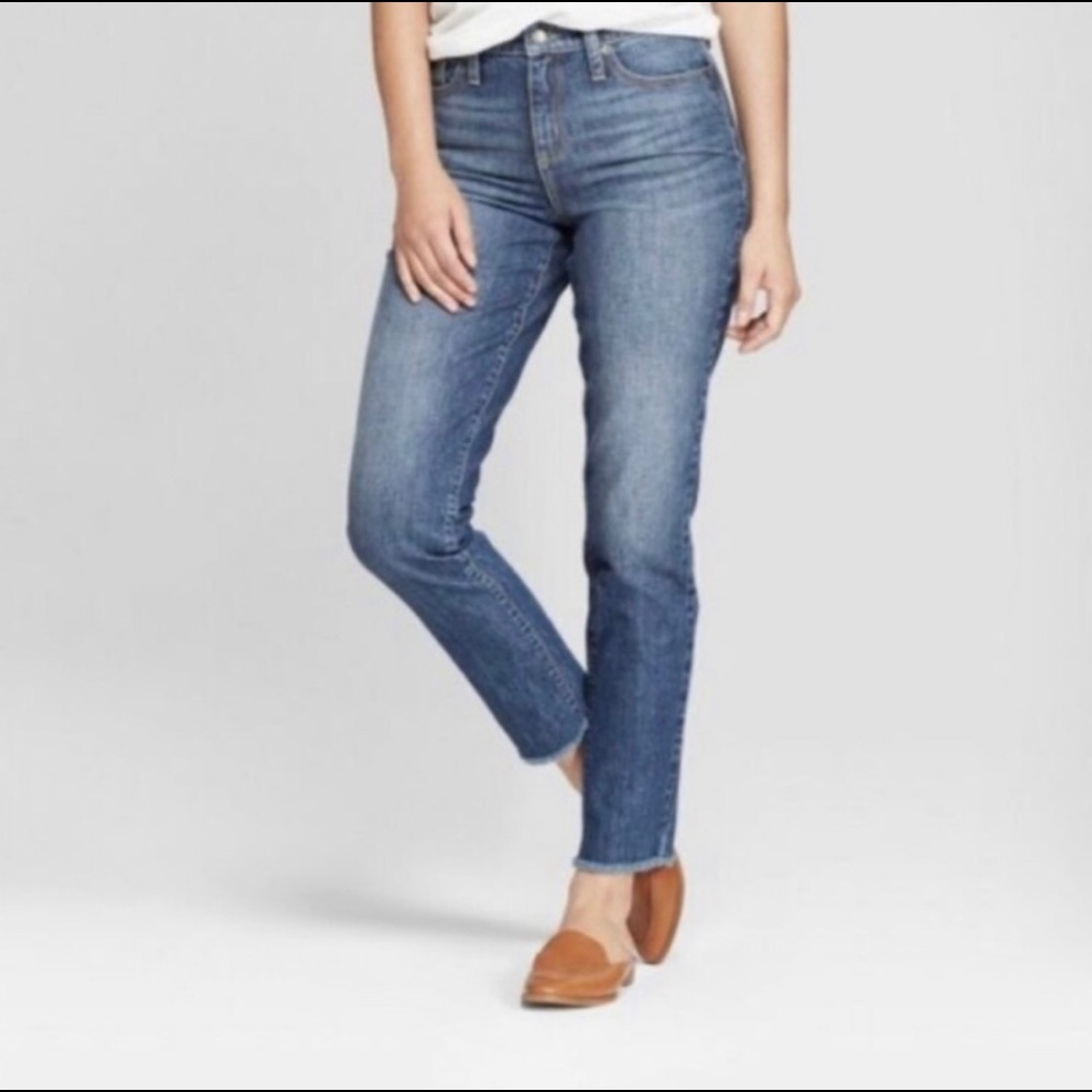 New w/tags, stylish, super soft casual jeans with raw hem, Size 10